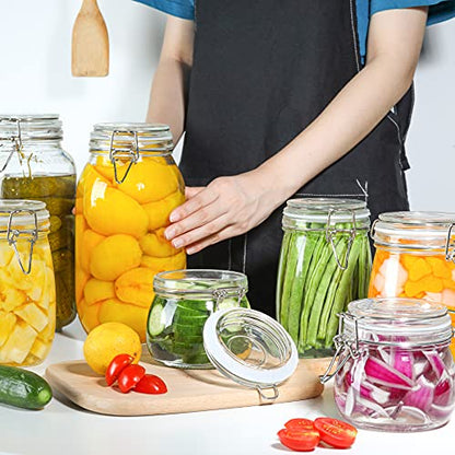 ComSaf Round Small Glass Pantry Jars with Airtight Lids 17 oz 6 Pack