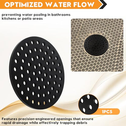 6.5 Inch Cast Iron Drain Cover, Basement Floor Drain Cover, 1 Pack | commercial floor drain cover; cast iron floor drain strainer; garage drain cover; floor drain flood guard