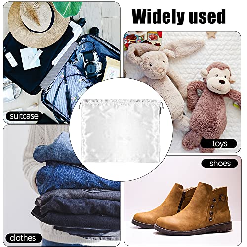 6 Pack Silk Dust Cover Bags for Handbags, Purses, Shoes & Boots - Dustproof Drawstring Bags - Travel Storage Pouches (White, 23.6 19.6 in)
