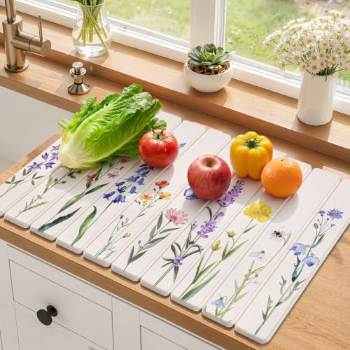 Stone Dish Drying Mat, 15.3"x23.6" Diatomaceous Ea... (Diatomite)