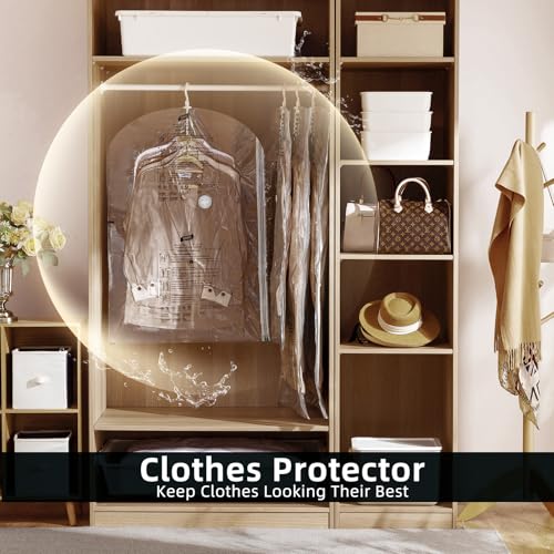 TAILI Hanging Vacuum Storage Bags Space Saver Bags, Vacuum Sealer Bags for Clothing, Suits and Jackets, Closet Organizers and Storage, (3 Long, 3 Short) Clear