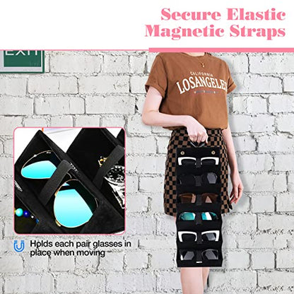 MoKo Sunglasses Organizer, Travel Glasses Case Storage Portable Sunglasses Storage Case for Women Men