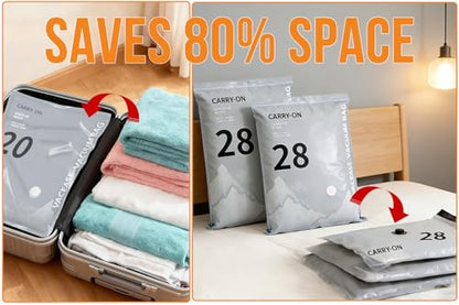 10Pack Travel Vacuum Storage Bags with Rechargeable Wireless Electric Pump - 5300Pa, 3 Sizes Space Saver Seal Bags Fit for Carry on Luggage Suitcase, Travel Essentials (10Pack Travel Sze)