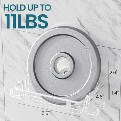 TAILI Soap Holder, Soap Dish Suction Cup with Hooks, Stainless Steel, White | Soap Dish for Shower, Bathroom Bar soap holder Shower Wall, Stainless Steel Sponge Holder for Tub Kitchen
