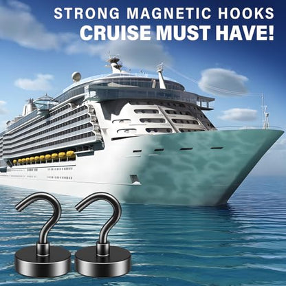 FINDMAG Magnetic Hooks for Cruise Cabins, 20 Pack 50LB+ Black Magnet Hooks | Strong Neodymium Magnets with Hooks for Hanging, Locker, Grill, Fridge, Classroom, Kitchen, Cruise Essentials 2026