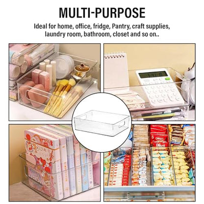 Clear Plastic Storage Bins, Pantry Organizers and Storage, Kitchen Organization and Storage Containers Bins for Organizing, Fridge, Freezer, Bathroom, Pantries, Medicine Cabinet Organizer Bin