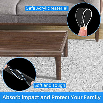 Clear Edge Protector Strip,1 Pack x 1.18in x 9.84FT | Sharp Edge Wrap Cover Tape, Self Adhesive Protective Bumper Guards for Cabinet Door Desk Bed Furniture Waterproof
