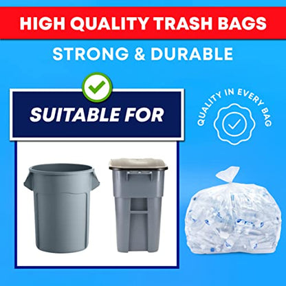 45 Gallon Trash Bags Heavy Duty, (Huge 100 Bags w/Ties) Clear Recycling Extra Large Trash Bag Liners. 40 Gallon, 42 Gallon, 44 Gallon, 45 Gallon, 31 Gallon, 32 Gallon, 39 Gallon Clear Trash Can Liners