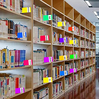 48PCS 12x2inch Thick Library Book Dividers for Shelves with Stickers