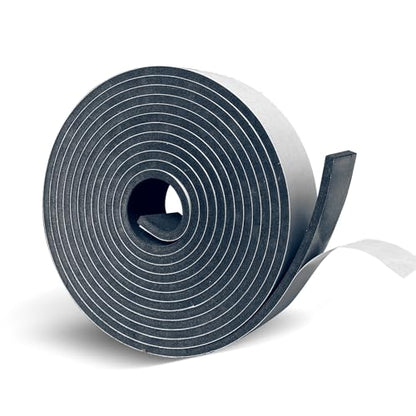 Black Foam Weathe Stripping 2 inch Wide x 1/4 inch Thick,Closed Cell Foam Tape with Self-Adhesive,Single Sided Weatherstripping for Window, Door Seal,High Density Weatherstrip 16.5 Feet