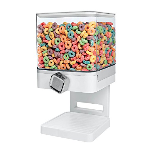 Compact Dry Food Dispenser, Single Control, White/... (White | Plastic)