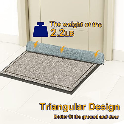 NABOWAN Weighted Door Draft Stopper — Triangular Under-Door Gap Filler for Gaps up to 3", Wind Noise Blocker, Energy Saver for Home Room Essentials, 30 Inch Gray