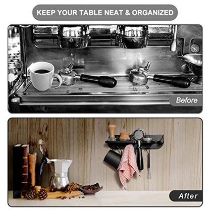 Espresso Tamper Holder Station Laelr Wall Mounted Coffee Station Organizer Coffee Distributor & Tamper 54mm/2.1'' Portafilter Storage Wall Shelf Espresso Accessories Organizer Rack for Bar Home Office