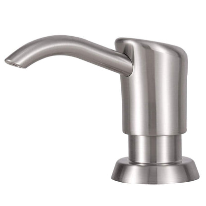 Built in Sink Soap Dispenser or Lotion Dispenser for Kitchen Sink, Brushed Nickel ABS Pump Head, with 17 Ounce Large PET Soap Bottle