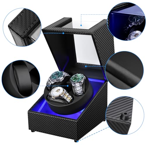 3 Watch Winder Box for Automatic Watch,Ultra Quiet,4 Rotation Modes