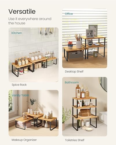 Cabinet Organizer Shelf, Set of 3 Kitchen Counter...