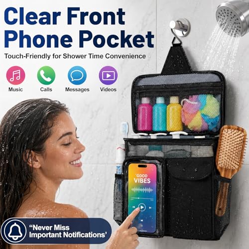 Dorm Room Essentials for Guys Girls, Quick Dry Mesh Shower Caddy Portable | Large Travel Toiletry Shower Bag for Full-Sized Bottles, Makeup Organizer for College Camping Cruise Ship, Women & Man Gifts