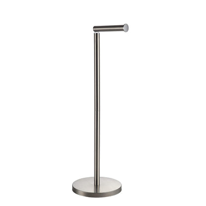 BGL Toilet Paper Holder Standing On Floor, Brushed Nickel, Tissue Holder On Floor with Reserve Storage Paper Rolls, Free-Standing Roll Paper Holder