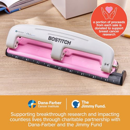PaperPro inCOURAGE 12 Reduced Effort 3-Hole Punch, 12 Sheets, Pink (2188)