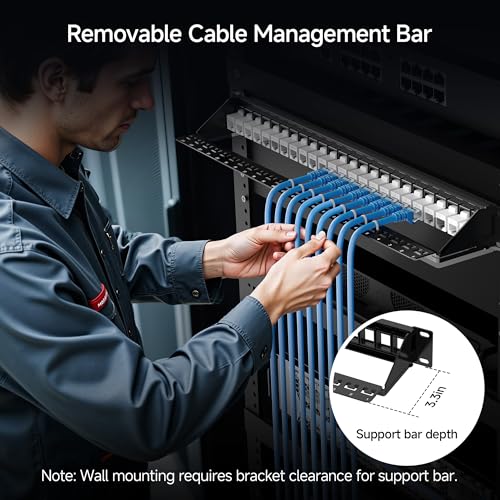 Cable Matters 1U 24 Port Keystone Patch Panel with Cable Management