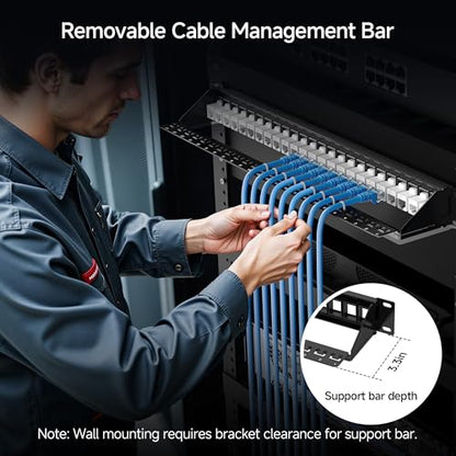Cable Matters 1U 24 Port Keystone Patch Panel with Cable Management