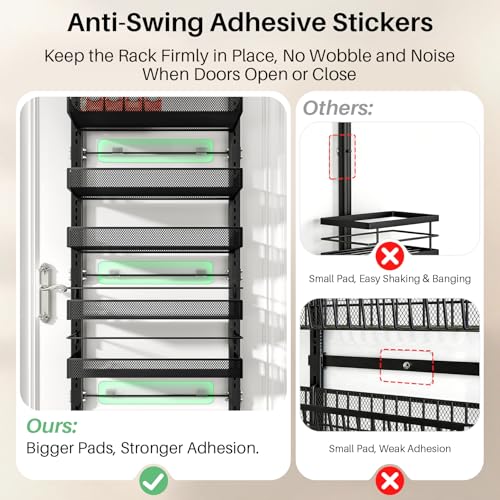 8 Tiers Over the Door Organizer - Height Adjustabl... (Black | Metal)