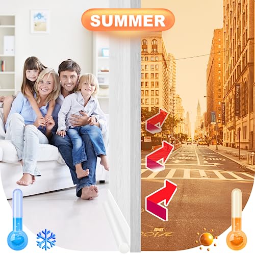 HomeProtect Door Draft Stopper Weather Stripping Door Seal Under Door Sweep Block Cold Air Gaps Front Soundproof Draft Blocker for Bottom of Door Suitable for Interior/Exterior,White