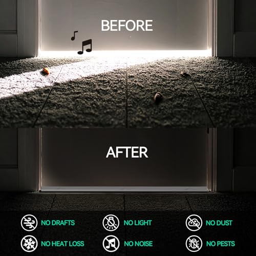AMZNOVA Door Sweep Door Threshold Sweeper, 36in, White, 2Pack | Sweep Aluminum and Vinyl for Interior & Exterior Bottom, Dust Bug Draft Stopper Storm Weatherproof Aluminum Vinyl Sweeper