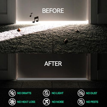 AMZNOVA Door Sweep Door Threshold Sweeper, 36in, White, 2Pack | Sweep Aluminum and Vinyl for Interior & Exterior Bottom, Dust Bug Draft Stopper Storm Weatherproof Aluminum Vinyl Sweeper