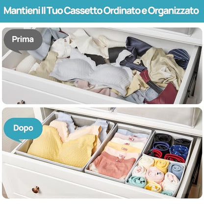 12 Pack Baby Clothes Organizer, Dresser Drawer Org... (12 Count | Grey | Fabric)