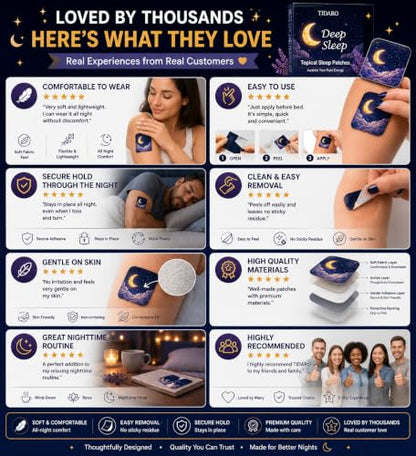 Premium 60 Count Sleep Patches with Valerian Root and Melatonin Extra Strength for Adults - Natural Relaxation and Deep Calm Home Support Patch At Night