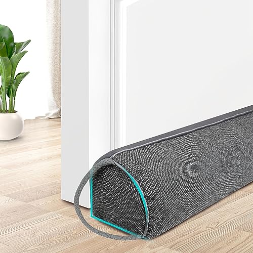 TORRAMI Under Door Draft Stoppers 30 Inch, Heavy Triangle Stop Draft Block Cold Air/Wind/Breeze Noise Blocker Door Sweeps Weather Stripping Bottom Seal Dark Gray