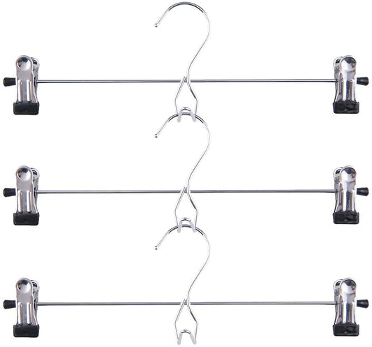 Tosnail 15 Pack Stackable Skirt Pants Clothes Hangers with Non-Slip Clips, Add-On Hangers, Cascading Hangers Space Saving Closet Organizer