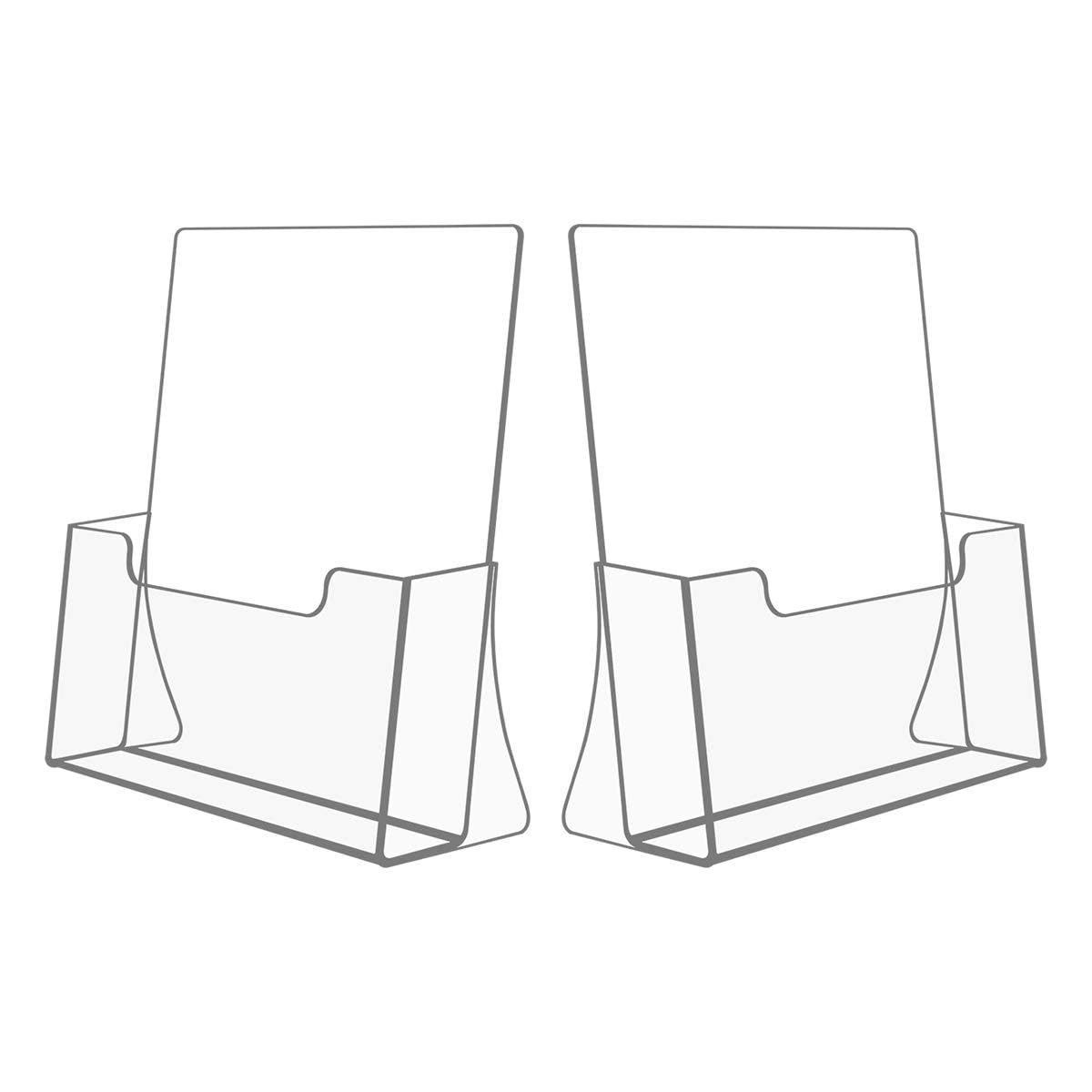 NIUBEE Acrylic Brochure Holder 8.5 X 11, Flyer Holder Stand Display, 2 Pack | Clear Magazine Stand, Brochure Display Stand Countertop Organizer for Literature, Pamphlet, Booklets, Menu, Journals Office