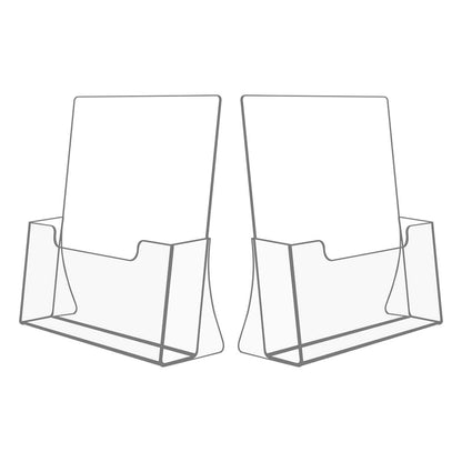 NIUBEE Acrylic Brochure Holder 8.5 X 11, Flyer Holder Stand Display, 2 Pack | Clear Magazine Stand, Brochure Display Stand Countertop Organizer for Literature, Pamphlet, Booklets, Menu, Journals Office