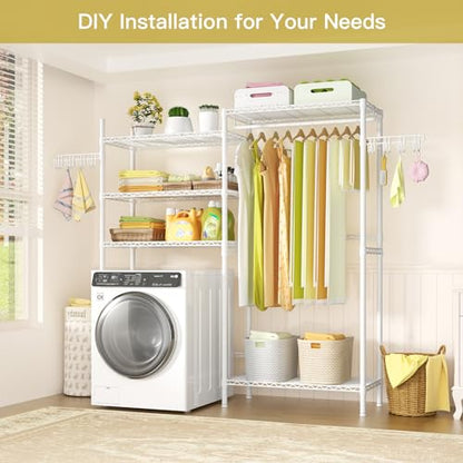 U5 Over the Washer and Dryer Storage Shelf, Laundr... (White | Metal)