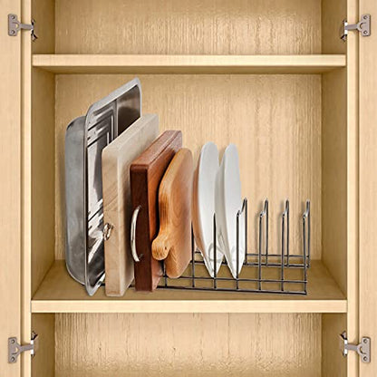 Pot Lid Holder Organizer, Kitchen Countertop Stora... (Satin Nickel)