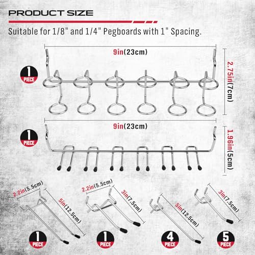 Ultimate 121-Piece Pegboard Hooks Set, Pegboard Accessories with Metal Hooks, Durable Peg Board Organizer Accessories, Pegboard Bins, Peg Board Tool Utility Hooks