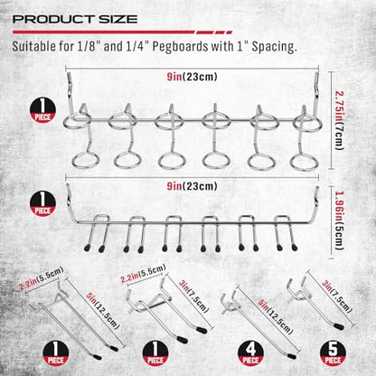 Ultimate 121-Piece Pegboard Hooks Set, Pegboard Accessories with Metal Hooks, Durable Peg Board Organizer Accessories, Pegboard Bins, Peg Board Tool Utility Hooks