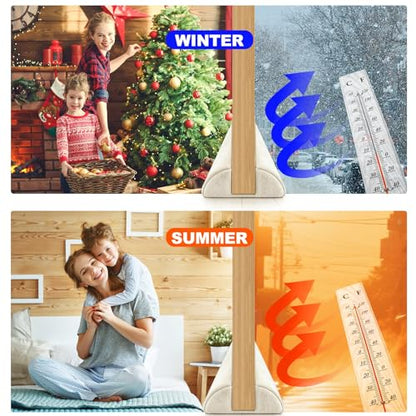 GDHOMM Door Draft Stopper for Bottom of Door, Adjustable Door Sweep Door Draft Blocker Door Gap Filler, Energy Saving, Keeps Sound Draft Light Out - Fits 30” to 36” Door