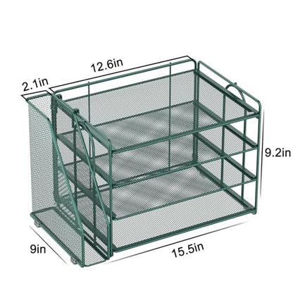 Paper Organizer, Desk Organizers and Accessories for Desk with File organizer, Desk Accessories & Workspace Organizers for Catalog & Reference Racks (Dark Green)