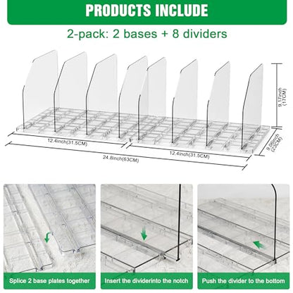 Bag & Purse Organizer for Closet, 2 Sets Adjustable Clear Handbag Storage Shelf, Plastic Clutch Dividers for Closet Organizers and Storage-Keep Purses upright (2 Sets)