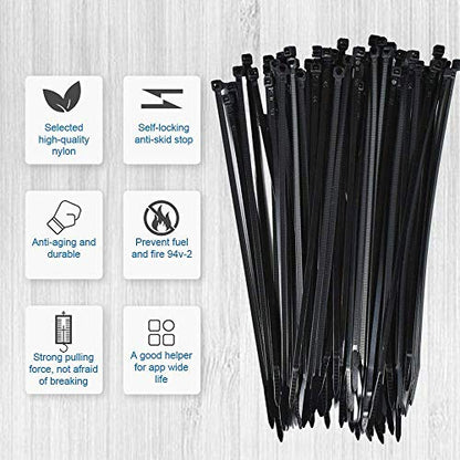 Zip Tie Mounts - SeuYeugX 1000 PCS Cable Self Adhesive Mounts Set for Wire Management with Stick Pads Anchors Clips Squares Holders (Black)