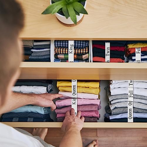 12pcs Bed Sheet Organizers and Storage Bands | for Closet Organization Linen Labels King Twin Full Queen Bedding Bands Elastic Sheet Straps