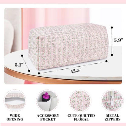 Hair Tools Travel Carrying Bag, Quilted Floral Bag for Shark Flexstyle | Carrying Case Portable Shark Air Wrap Dryer Case Flat Curling Iron Organizer for Women (Pink)