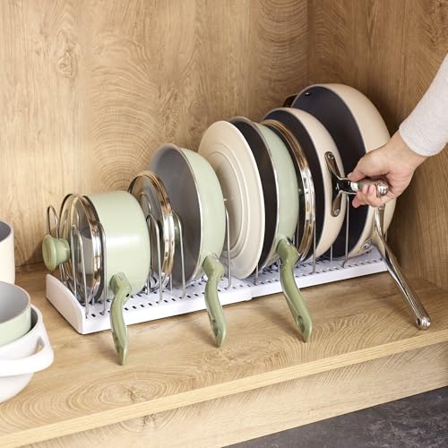 YouCopia StoreMore Expandable Pan + Lid Rack, Pot Lid Organizer, Adjustable