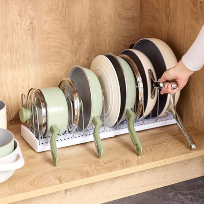 YouCopia StoreMore Expandable Pan + Lid Rack, Pot Lid Organizer, Adjustable