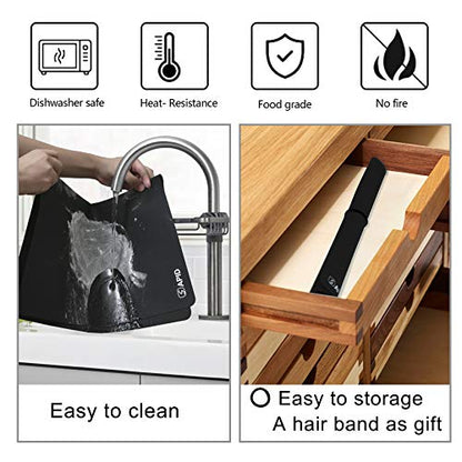 2Pcs Thick Silicone Mat Crafts Large Silicon Sheet... (Black | Silicone)