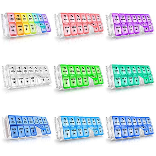 Weekly Pill Organizer 7 Day 2 Times a Day Extra La... (Pink | Plastic)