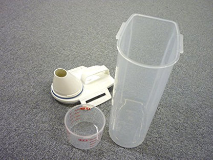 Asvel 7509 Rice Container Bin with Pour Spout Plastic Clear 2KG（White）